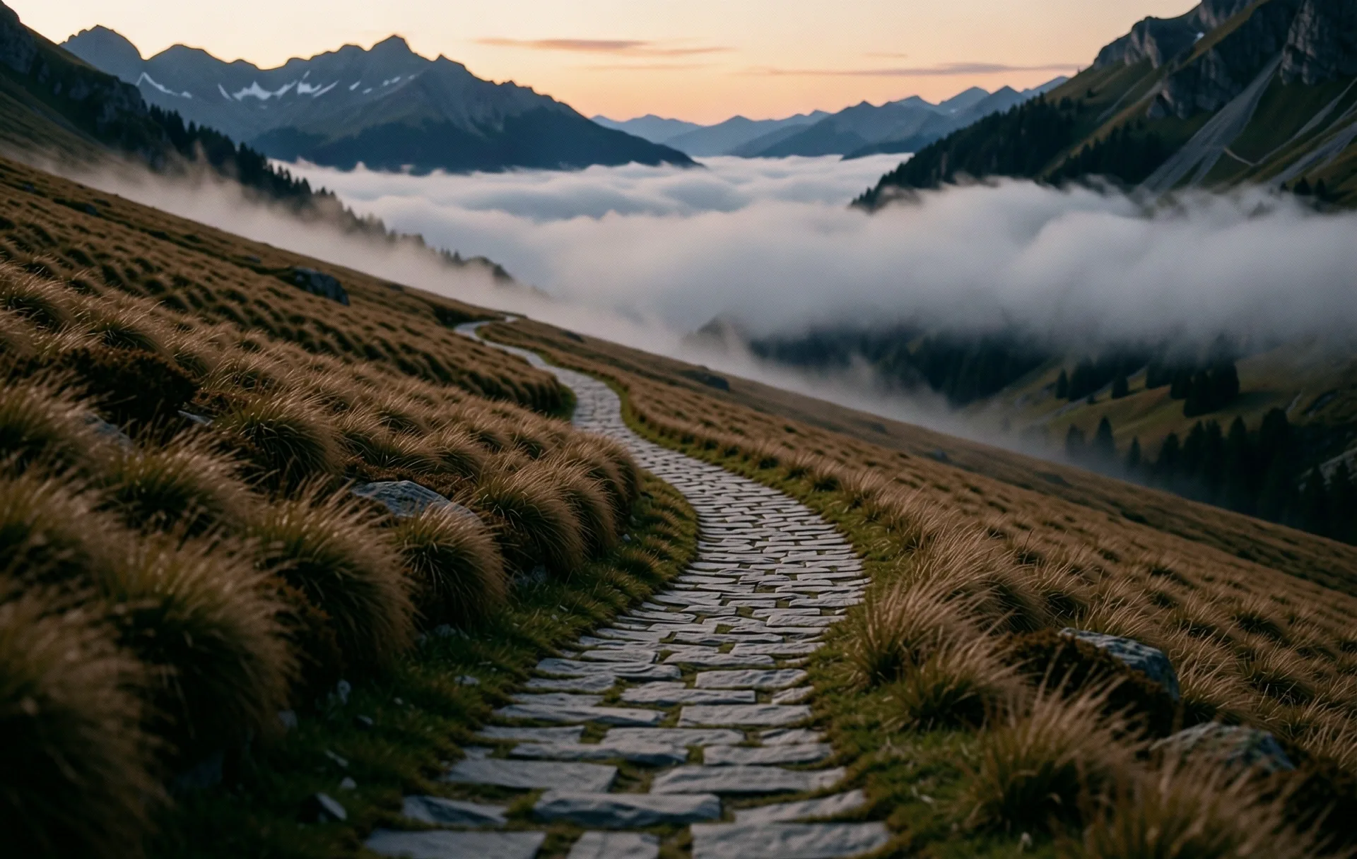 Schweizer Bergwelt im Dämmerlicht